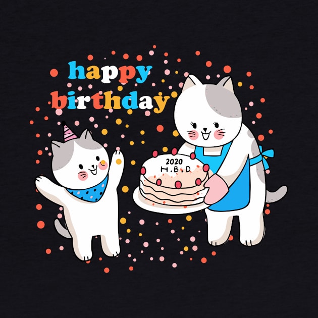 Happy Birthday Cat Mom and Kitty by Golden Eagle Design Studio